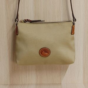 Dooney & Bourke Crossbody Pouchette Purse Beige Nylon